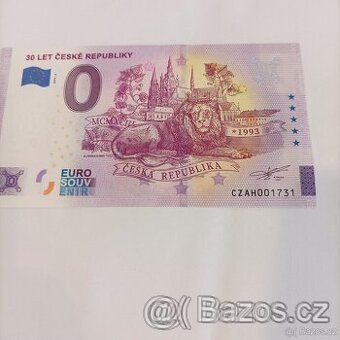 0 euro souvenír 30 let České republiky