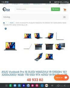 ASUS VIVOBOOK PRO 16inch, 16GB RAM, 1TB HDD