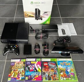 Xbox 360 (500 GB) + Kinect, hry (originální balení)