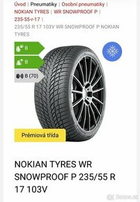 Nokian 235/50 R17 zimní