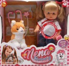 Alltoys Nena veterinářka s kočičkou 36 cm - Interaktivní