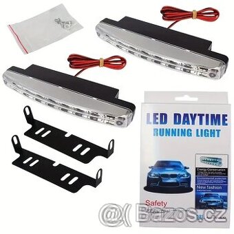 LED denní svícení 5W 12V 8 LED 2 kusy. -