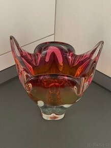 Velká váza hutní sklo