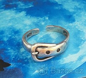 Nový dámský stříbrný prsten prstýnek 925 pásek opasek - 1