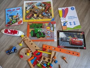 Dřevěná stavebnice, puzzle Cars, Bořek..8 kusů