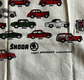 Sada tri originalnich retro ubrusu Skoda