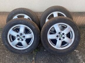 ALU 5x100 R15 na pěkných zimních pneu 195/65 R15 Levně