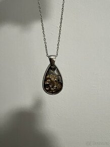 Stříbrný náhrdelník s meteoritem - 1