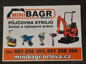 Půjčovna-pronájem minibagru Kubota