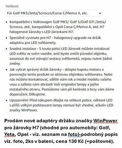 Adaptéry pro žárovku H7 WinPower - více druhů - 1