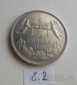 RU 5 koruna 1908 KB (č.2) , FJI