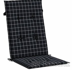 Podušky na židli s vysokým opěradlem 6 ks černé kárované tex