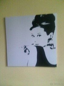 Design dekorativní obraz, rozměr: 900x900mm Audrey Hepburn - 1