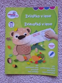 Zvířátka v lese- mazací pracovní sešit se samolepkami