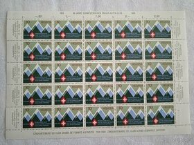 Aršík Švýcarsko známky poštovní , rok vydání 1968