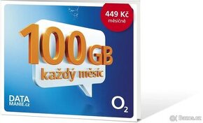 SIM karta O2 Datamanie 100GB - nová