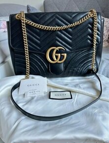 Gucci Marmont Large Black Leather Handbag