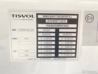 Sklápěcí návěs - Tisvol Ceres 57 m3 (5900kg) - Ihňed k oberu - 20