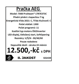 Pračka AEG LTR7E373C 7000 ProSteam - se zárukou - 20