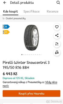 ALU KOLA VW + 4x zimní pneu 195/50 R16 PIRELLI SNOWCONTACT 3 - 20