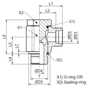 Hydraulická přípojka (banjo) M12x1,5vně^G1/8"vně WHK06LRCSOM - 2