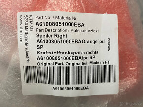 Pravý plast nádrže KTM 790/890 Adv 2023 nový A61008051000EBA - 2