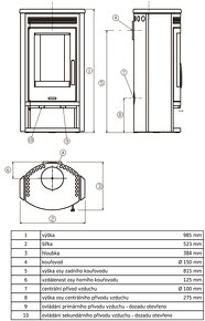 Krobová kamna ARKTIS 4, ABX - šedý plech - 2