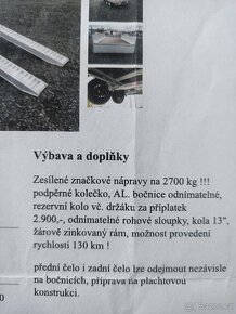 Přívěsný vozík autovia 3m x 1,8m 2t - 2