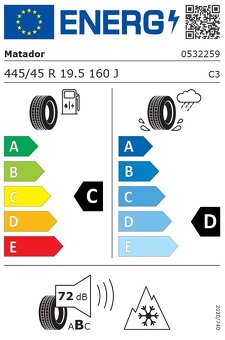 NOVÉ Návěsové pneu MATADOR 445/45 R19,5 - 2