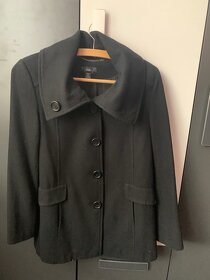 černý dámský vlněný kabátek,zn: H & M,VEL.40/42 - 2