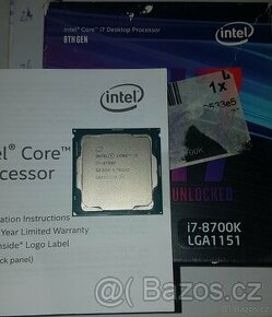 
Intel Core i7 8700K - 6C/12T až 4,7GHz - 2