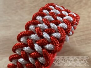 PARACORD náramek (19 cm) red - white - 2