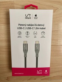 iWant USB-C pletený datový/nabíjecí kabel 1,8m - 2