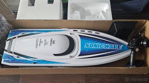 RC loď Proboat Sonicwake 36" Self-Right Deep-V BL RTR bílý - 2