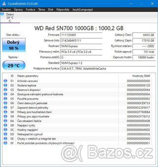 WD RED SN700 1TB použitý ještě v záruce do 09.12.2027 - 2