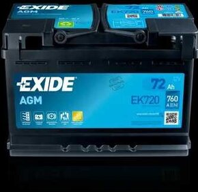 Autobaterie EXIDE AGM 72Ah EK72 760 start stop - 2