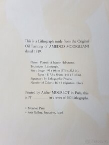 AMEDEO MODIGLIANI - Zľava Portrét Jeanne Hebuterne (MOURLOT - 2