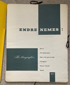 Endre Nemes, švédské portfolio,1953, 6 farebných litografií - 2