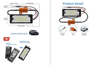 LED osvětlení SPZ - více druhů - 2