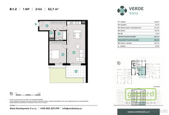 Verde Slaný, 2kk, 66m2 + 25,7m2 terasa a předzahrádka - 2