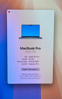 MacBook Pro 14” M1 2021/32GB RAM/M1 Pro/512GB SSD/ Záruka - 2