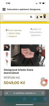 Designové křeslo Kiara starorůžové - 2