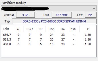ram 4GB 8GB 16GB DDR3 1333 CL9 1,5V s chladičem (více ks) - 2