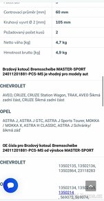 Brzdové kotouče Opel/chevrolet (nové) - 2