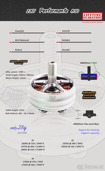 Motory AMAXinno Performante 2207 / 2306 1750/1950KV T-Bell - 2