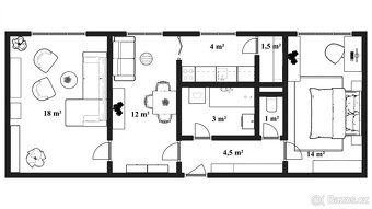 Pronájem bytu 3+kk se zahradou, 59 m² – Hronov, Palackého - 2