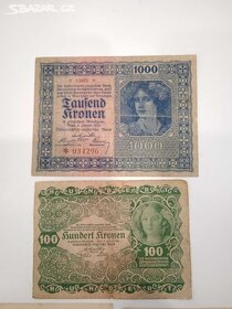 Bankovky RAKOUSKO - 1-1000 Kronen 1922 - 2