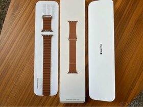 Apple Watch řeminek - originální pásek kožený tah hnědý - 2