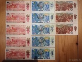 Bankovky ČSSR 50 20 10 Kčs stav UNC - 2