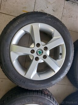 Alu disky škoda R16, 5x112+ letni pneu - 2